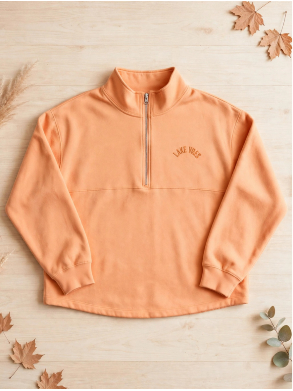 Women's Victoria's Secret PINK Quarter-Zip Sweatshirt Size XXL Peach